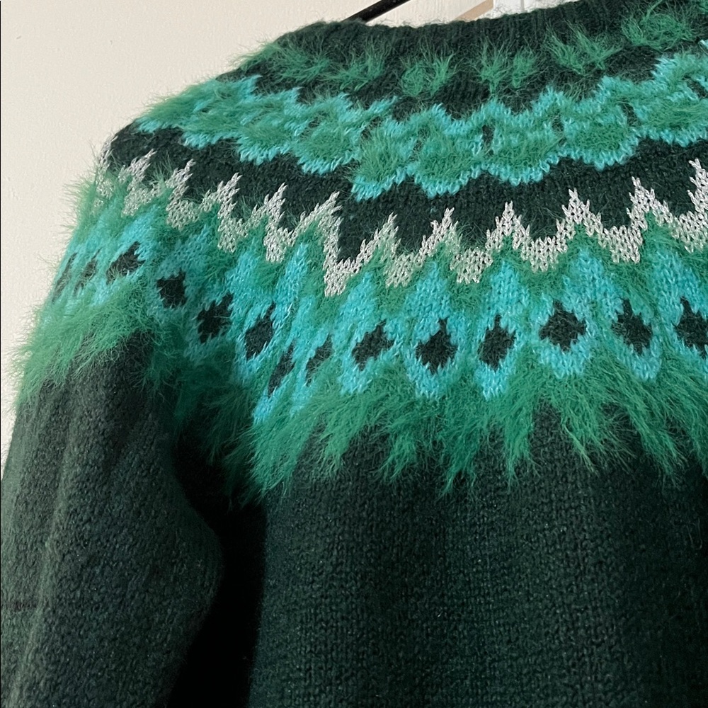 Green Patterned Women's Sweater - Picture 13 of 15